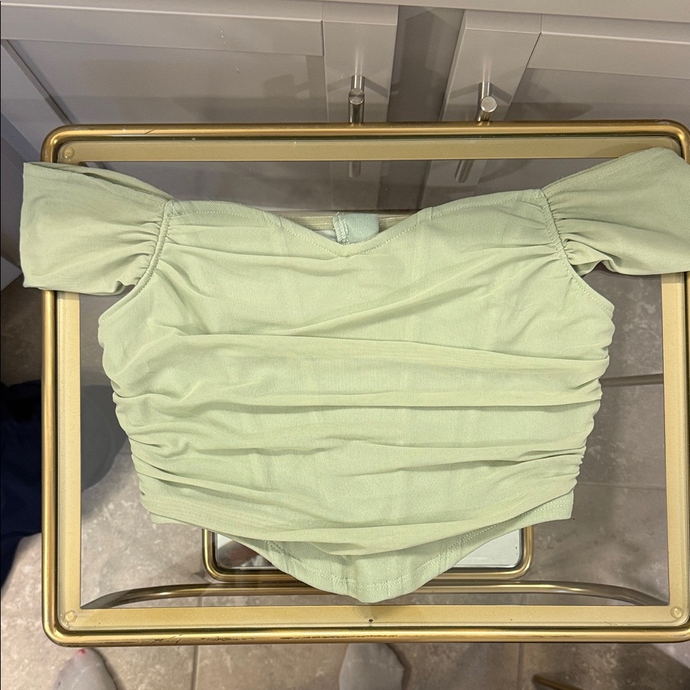 Mint Green Off-Shoulder Corset Top